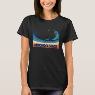 T-shirt Redondo Beach California Retro Surf Voile & Fis