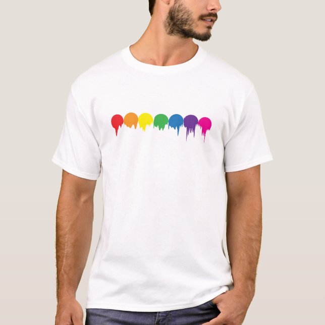 T-shirt RedOrangeYellowGreenBlueIndigoViolet (Devant)