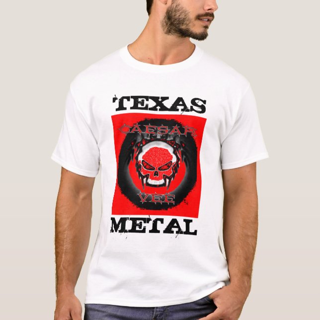 T-SHIRT REDSKULLZAZ, LE TEXAS, MÉTAL (Devant)