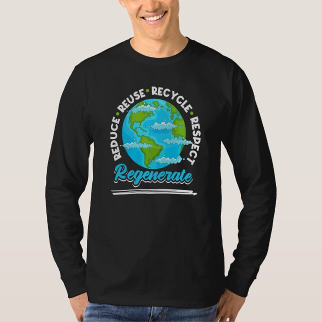 T-shirt Réduire Réutiliser Recycler Respecter Régénérer Or (Devant)
