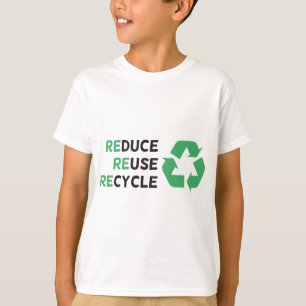 T-shirt Réduisez, réutilisez, réutilisez les produits e
