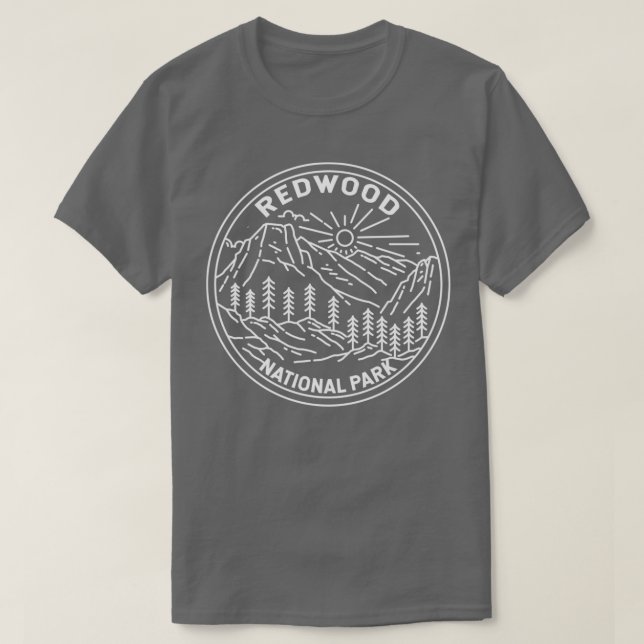 T-shirt Redwood National Park Californie Monoline (Design devant)