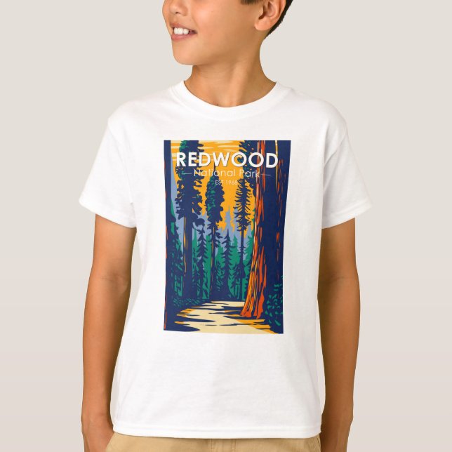T-shirt Redwood National Park Californie Vintage (Devant)
