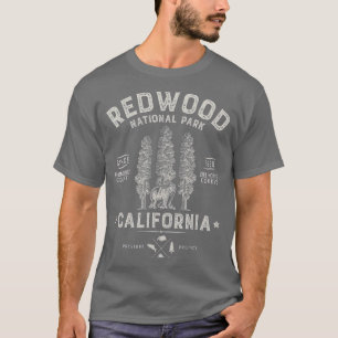 T-shirt Redwood National Park Californie Vintage Ours Gif