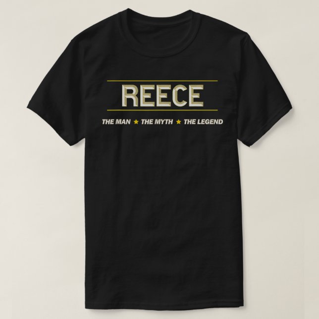 T-shirt REECE  the Man the Myth the LEGEND  Mens Boys Name (Design devant)