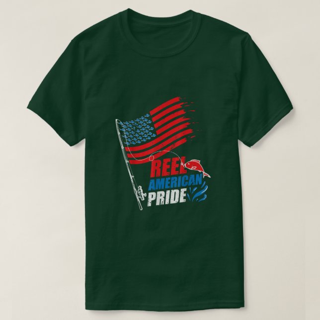 T-shirt Reel American Pride Quart du 4 juillet Pêche  (Design devant)