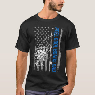 T-shirt Reel Cool Bonus Papa Hommes Pêcheurs Amateurs Amer