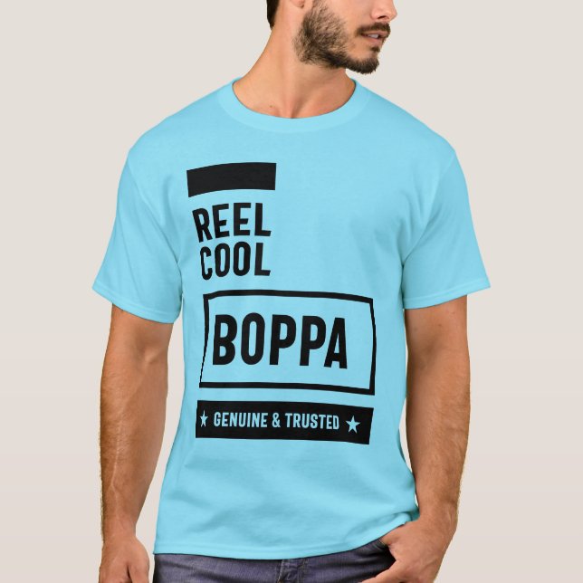 T-shirt Reel Cool Boppa Grandpa Fête des pères Cadeau (Devant)