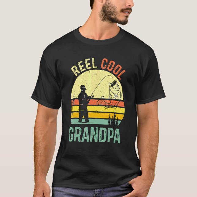 T-shirt Reel Cool Grand-père Pêcheur Daddy Fête des pères  (Devant)