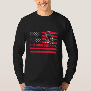 T-shirt Reel Cool Grandpa American Us Flag Fête des pères