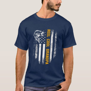 T-shirt Reel Cool GrandpaVintage Drapeau Fête des pères de