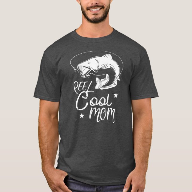 T-shirt Reel Cool Mom Fathers Day Fishing MOM  (Devant)