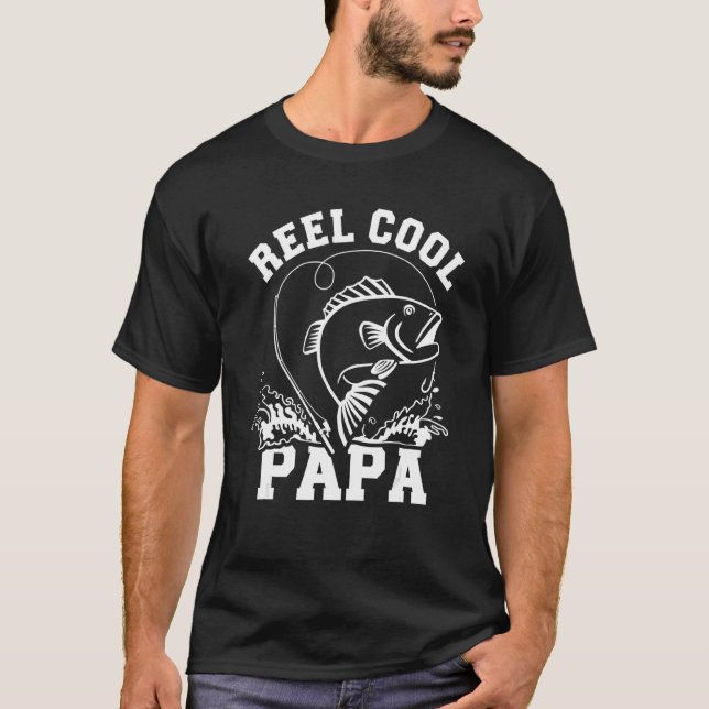 T-shirt Reel Cool Papa Dad Fishing (Devant)