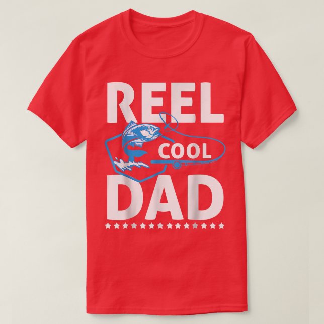 T-shirt Reel Cool Papa Fête des pères Papa Pêcheur Pêcheur (Design devant)