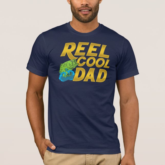T-shirt Reel Cool Papa Fly Pêcher Gag (Devant)