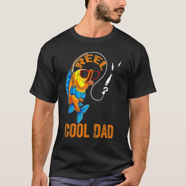 T-shirt Reel Cool Papa Love Fishing (Devant)