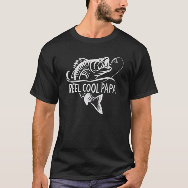 T-shirt Reel Cool Papa Pêche Papa Fête des pères Pêcheur (Devant)