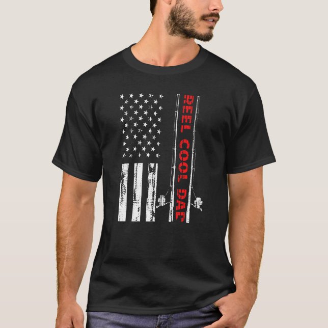 T-shirt Reel Cool Papa Pêche Rod Poisson Pêcheur Usa Ameri (Devant)