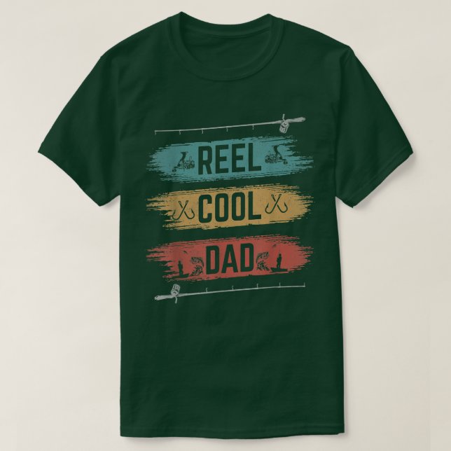 T-shirt Reel Cool Papa Pêcheur papa Fête des pères papa  (Design devant)