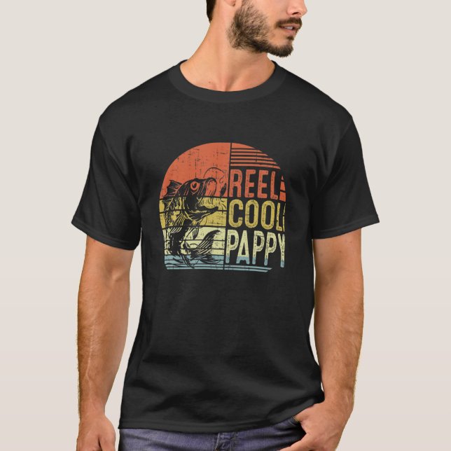 T-shirt Reel Cool Pappy Fishing Papa Cadeaux Fête des père (Devant)