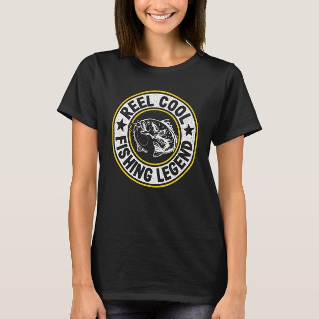 T-shirt Reel Cool Pêche Légende Pêcheur Basse Pêche (Devant)