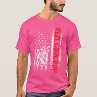 T-shirt Reel Cool Pop American Flag Fête des pères de pêch