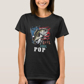 T-shirt Reel Cool Pop Camouflage Da père du drapeau améric
