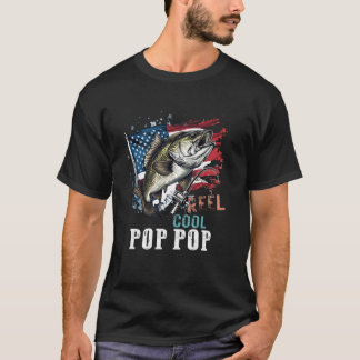 T-shirt Reel Cool Pop pop Camouflage American Flag Père