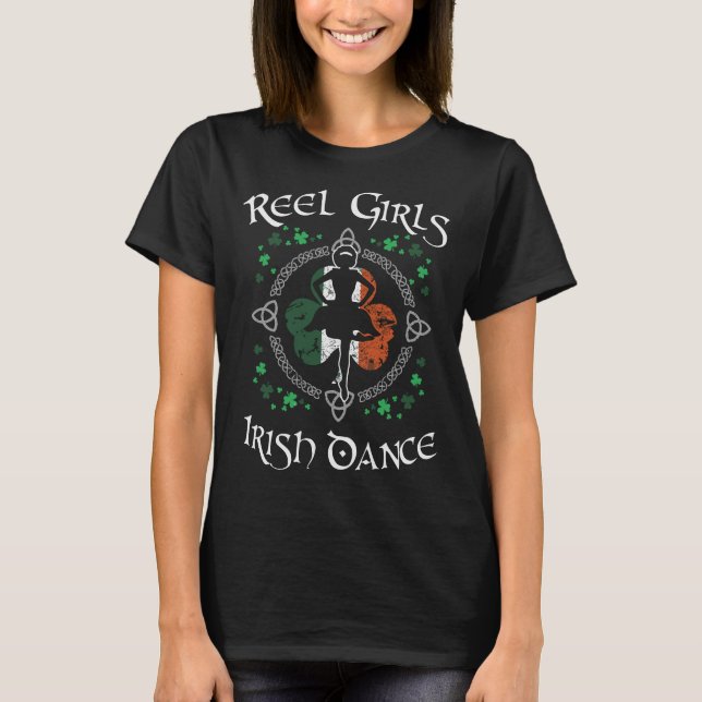 T-shirt Reel Girls Irish Dance Ireland Flag (Devant)