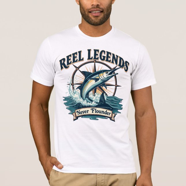 T-shirt Reel Légendes Jamais Flounder (Devant)