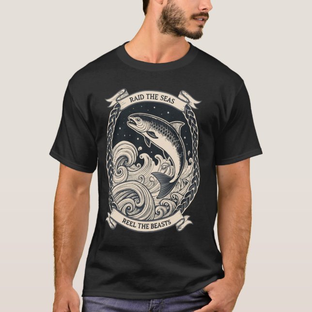 T-shirt Reel the Beasts u2013 Norse Knotwork Mythology Vik (Devant)