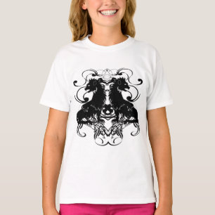T-shirt Réélaboration de lions vintage avec des volutes