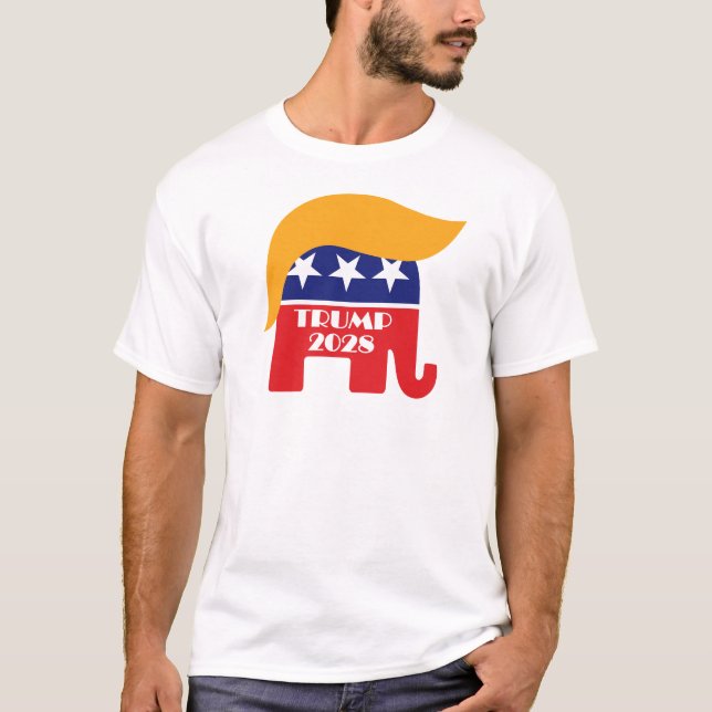 T-shirt Réélire le président Trump au 3e mandat de 2028 (Devant)
