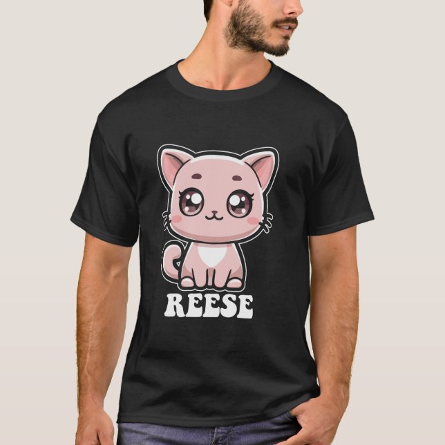 T-shirt Reese Cute Chat Kitten Design pour filles Nom Rees (Devant)