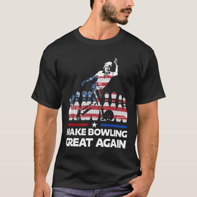 T-shirt Refaire le Bowling Grand Encore Drôle Trump Drapea (Devant)