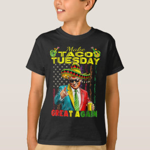 T-shirt Refaire Mardi Taco Grande Encore Trump Drôle 1