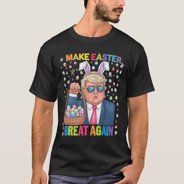 T-shirt Refaire Pâques Grande Encore Drôle de Lapin Trump  (Devant)