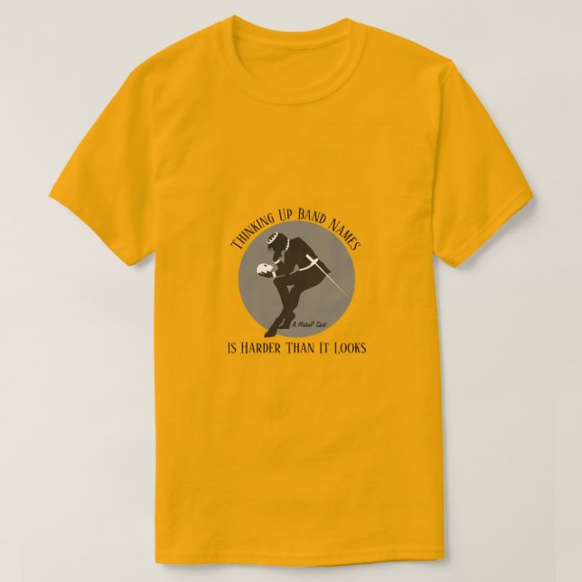 T-shirt Réfléchir aux noms de bande - Une chemise MisterP (Design devant)