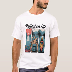 T-shirt Réfléchir sur la montagne lac vibrations nature Mi