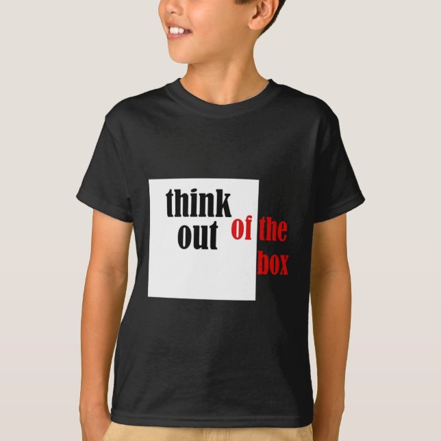 T-shirt Réfléchissez À La Conception Drôle De La Boîte (Devant)