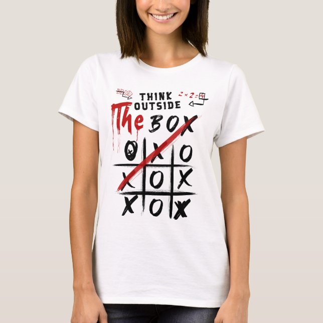 T-shirt Réfléchissez Dehors De La Boîte (Devant)