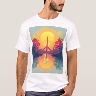 T-Shirt Reflection Artistique du Lever du Soleil