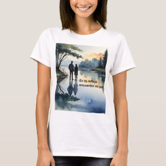 T-shirt Reflejos en el Agua: Ilustración Minimalista en Ac