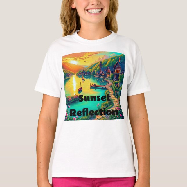T-shirt Reflet de coucher de soleil serein (Devant)