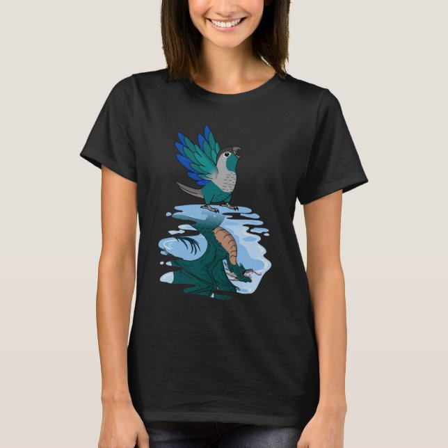 T-shirt Reflet Perroquet & Dragon I Joue Vert Turquoise (Devant)