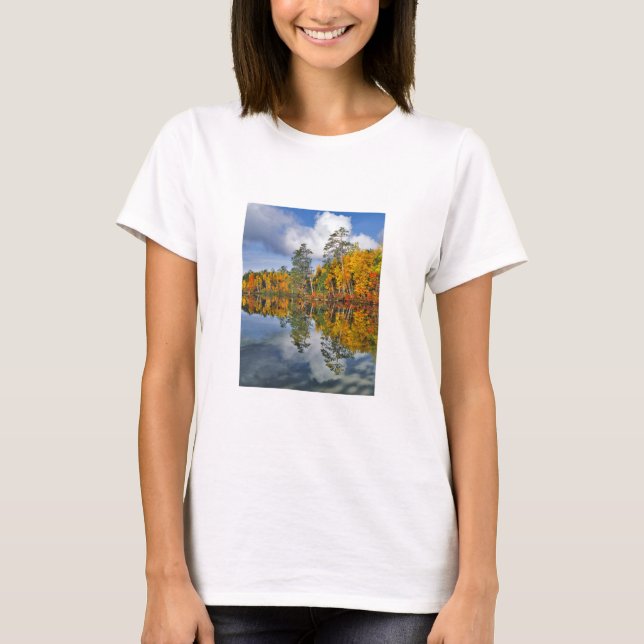 T-shirt Reflets d'étang en automne, Maine (Devant)