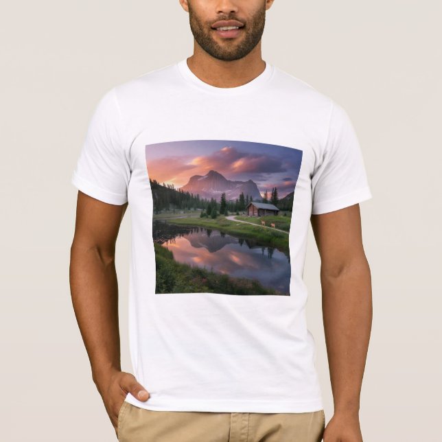 T-shirt Reflets d'un lever de soleil alpin (Devant)