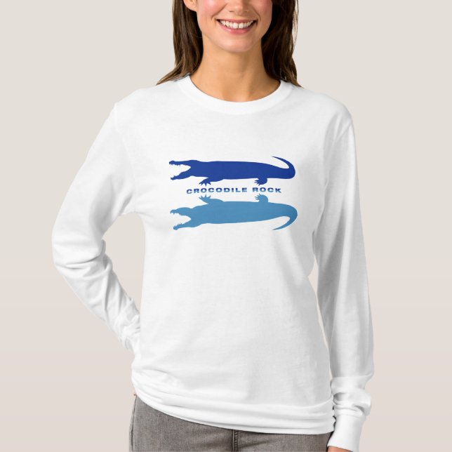 T-shirt Réflexion crocodile (bleu) (Devant)