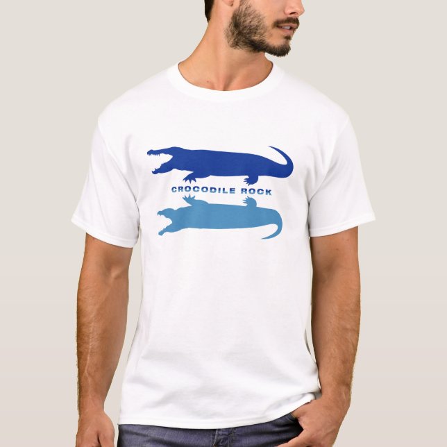 T-shirt Réflexion crocodile (bleu) (Devant)
