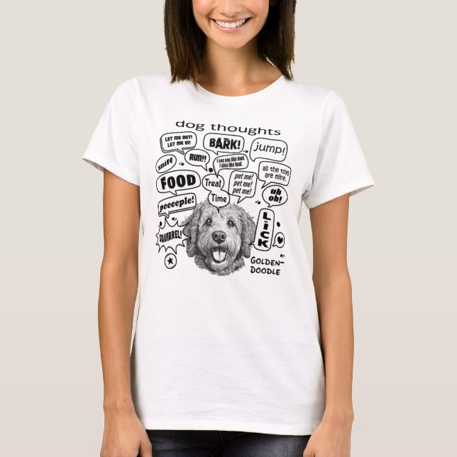 T-shirt Réflexion de chien - Goldendoodle (Devant)